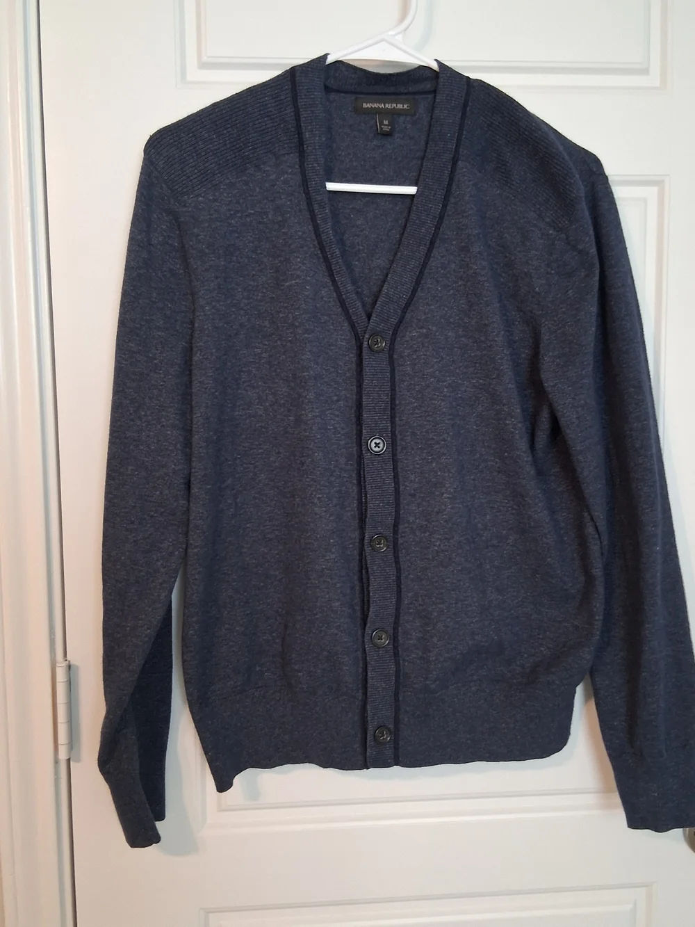 Banana Republic Men's Dark Navy Button-Front Cardigan 100% Cotton